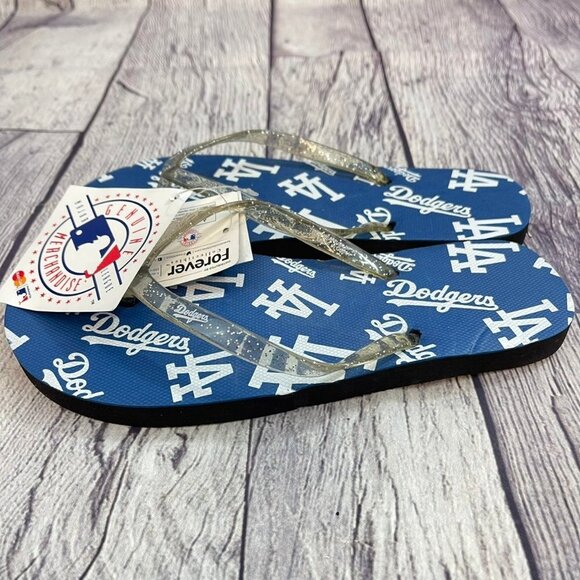 NEW MLB Los Angeles Dodgers Baseball‎ Women's Size 6 Flip Flops Thong Sandals - Picture 5 of 10